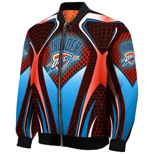 personalized oklahoma city thunder mesh chest black bomber jacket best selling