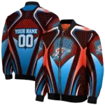 personalized oklahoma city thunder mesh chest black bomber jacket best selling