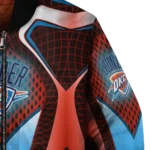 personalized oklahoma city thunder mesh chest black bomber jacket best selling