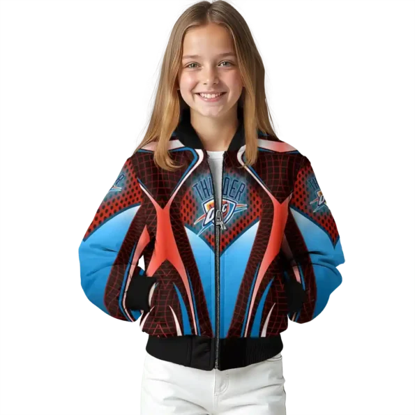 personalized oklahoma city thunder mesh chest black bomber jacket top rated