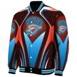 personalized oklahoma city thunder mesh chest black varsity jacket best selling.webp
