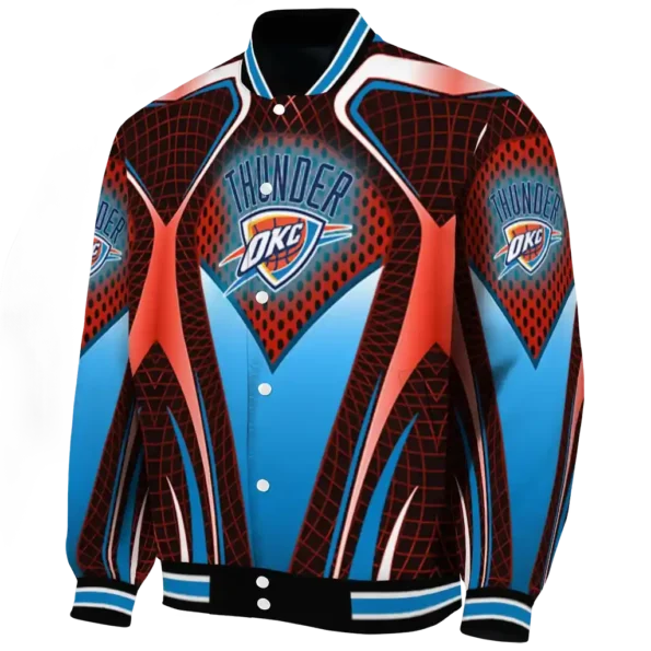 personalized oklahoma city thunder mesh chest black varsity jacket best selling.webp