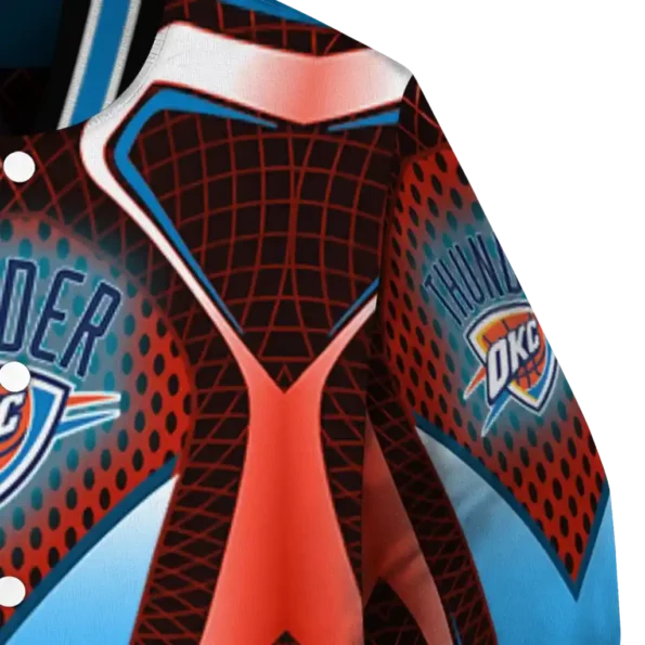personalized oklahoma city thunder mesh chest black varsity jacket premium grade.webp