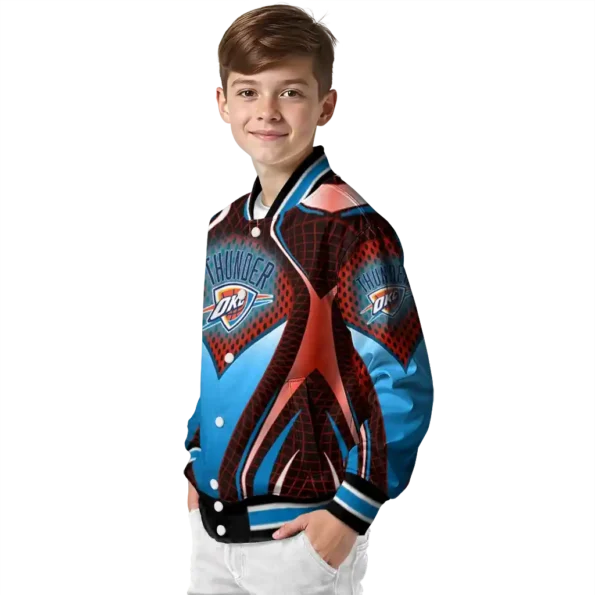 personalized oklahoma city thunder mesh chest black varsity jacket trendy.webp
