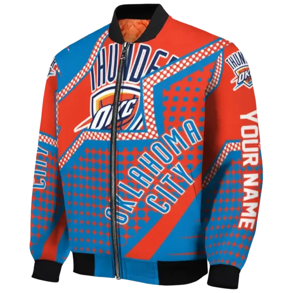 personalized oklahoma city thunder star burst blue bomber jacket best selling