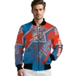 personalized oklahoma city thunder star burst blue bomber jacket best selling