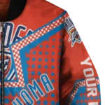 personalized oklahoma city thunder star burst blue bomber jacket best selling