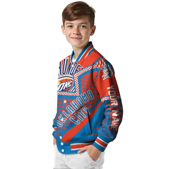 personalized oklahoma city thunder star burst blue varsity jacket trendy.webp