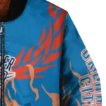 personalized oklahoma city thunder winged blaze blue white bomber jacket best selling