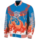 personalized oklahoma city thunder winged blaze blue white varsity jacket best selling.webp