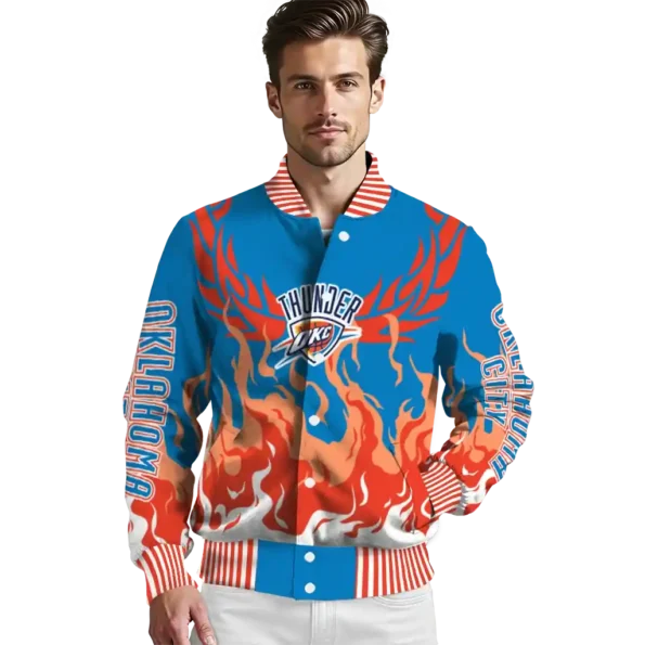personalized oklahoma city thunder winged blaze blue white varsity jacket high quality.webp