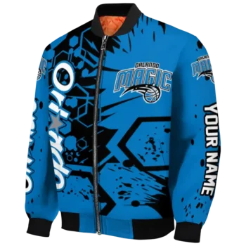 personalized orlando magic hexagon cluster blue black bomber jacket best selling