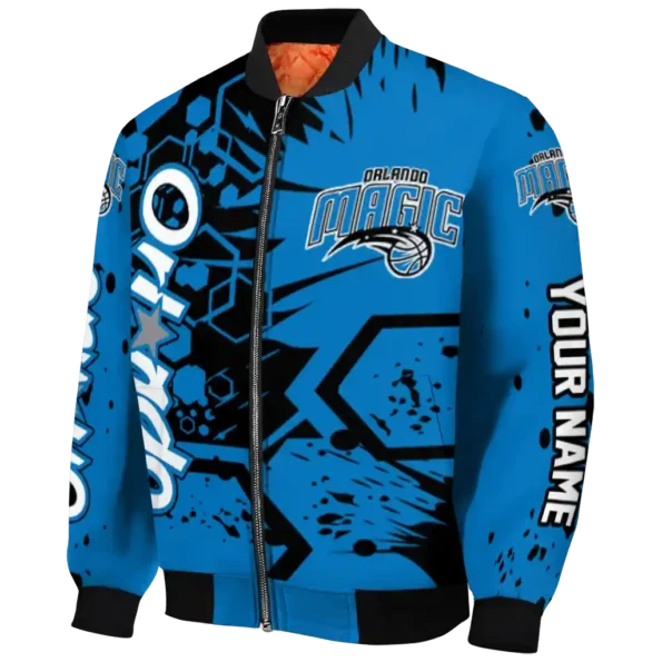 personalized orlando magic hexagon cluster blue black bomber jacket best selling