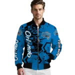 personalized orlando magic hexagon cluster blue black bomber jacket best selling
