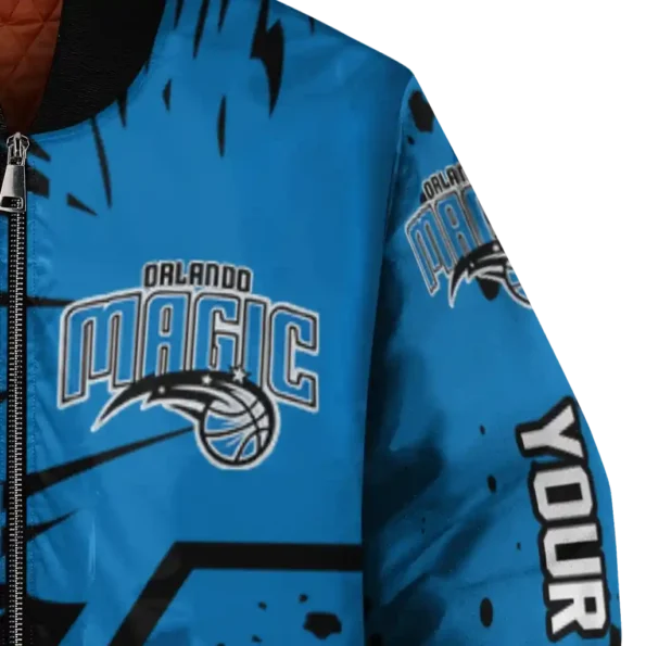 personalized orlando magic hexagon cluster blue black bomber jacket premium grade