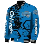 personalized orlando magic hexagon cluster blue black varsity jacket best selling.webp