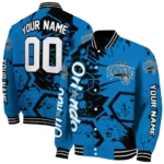 personalized orlando magic hexagon cluster blue black varsity jacket best selling.webp