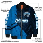 personalized orlando magic hexagon mesh blue black bomber jacket best selling