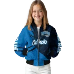 personalized orlando magic hexagon mesh blue black bomber jacket best selling