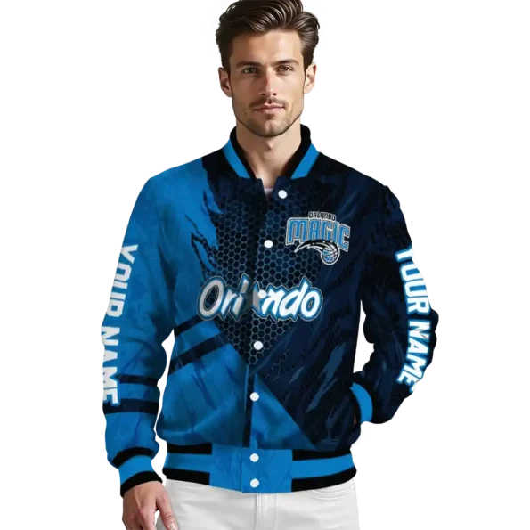 personalized orlando magic hexagon mesh blue black varsity jacket high quality.webp