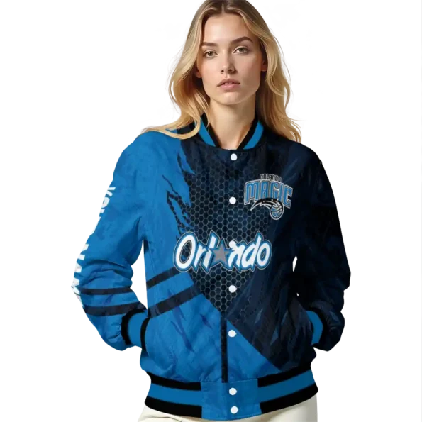 personalized orlando magic hexagon mesh blue black varsity jacket latest model.webp