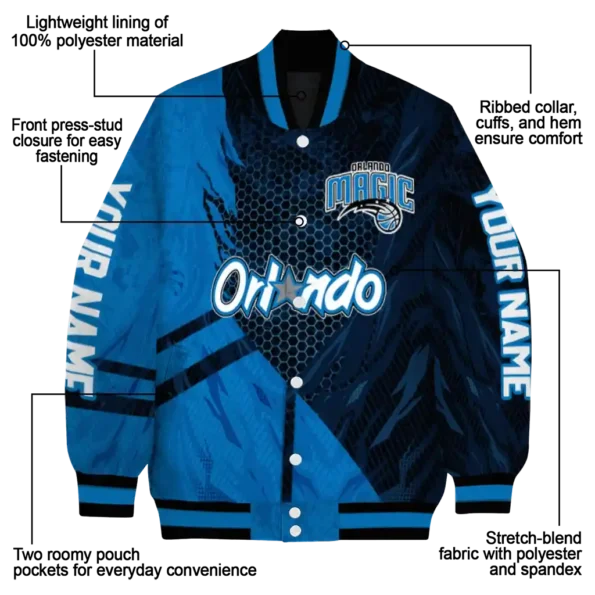 personalized orlando magic hexagon mesh blue black varsity jacket new arrival.webp