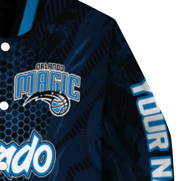 personalized orlando magic hexagon mesh blue black varsity jacket premium grade.webp