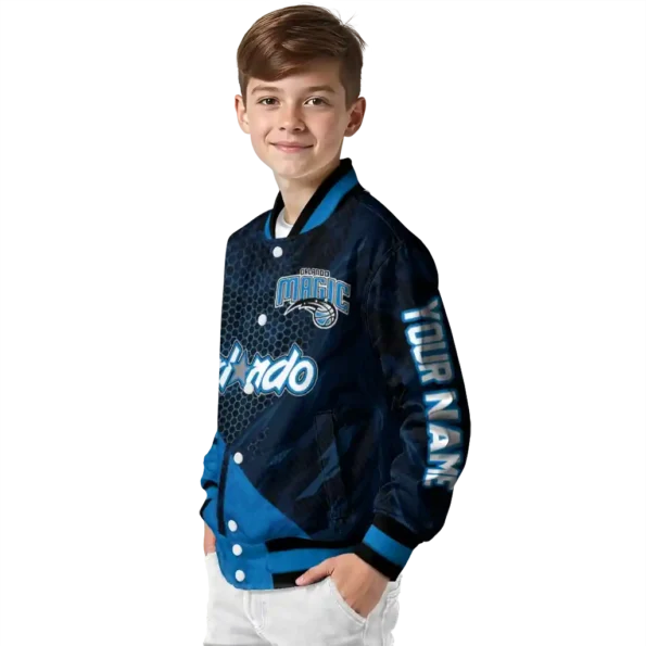 personalized orlando magic hexagon mesh blue black varsity jacket trendy.webp
