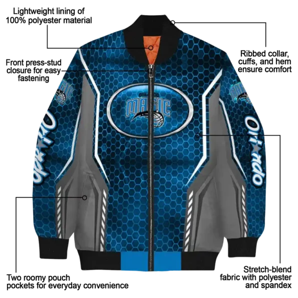 personalized orlando magic power plate blue bomber jacket new arrival