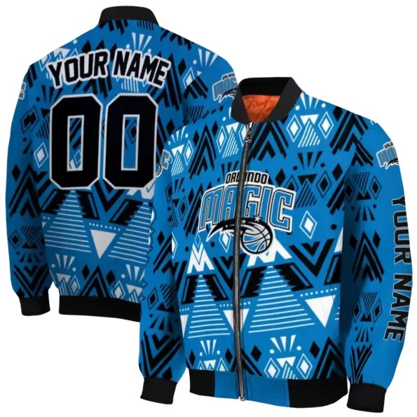 personalized orlando magic pyramid shapes blue bomber jacket fashion forward