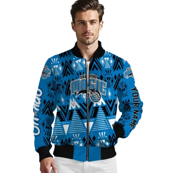 personalized orlando magic pyramid shapes blue bomber jacket high quality