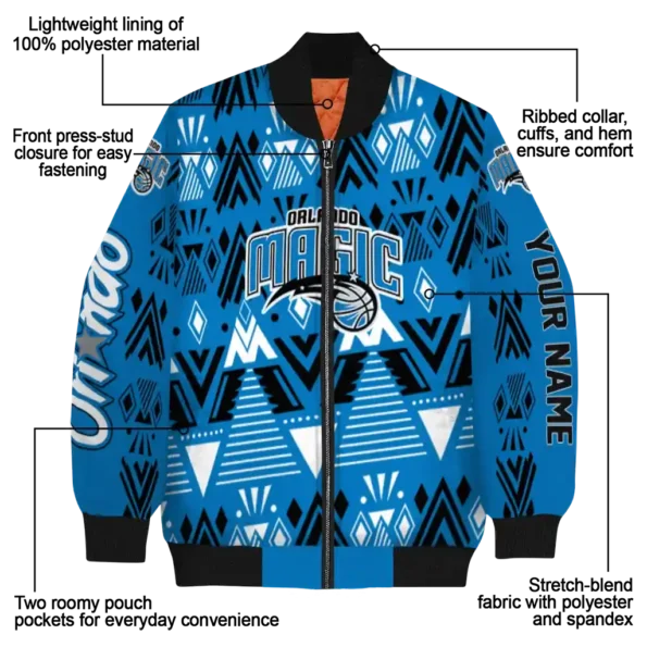 personalized orlando magic pyramid shapes blue bomber jacket new arrival
