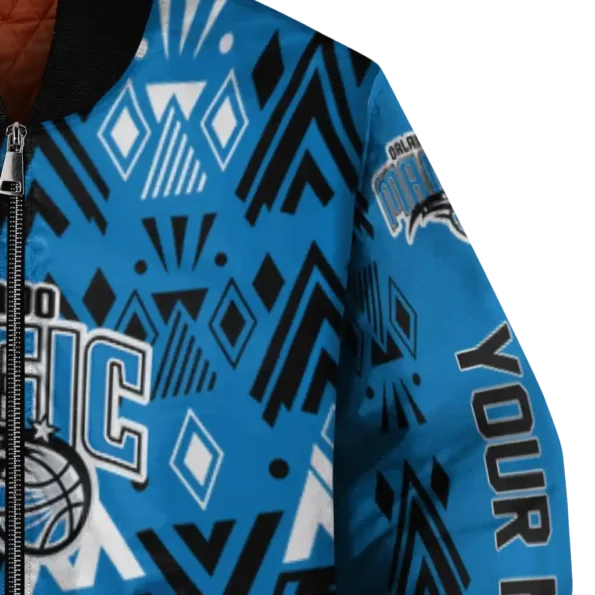 personalized orlando magic pyramid shapes blue bomber jacket premium grade