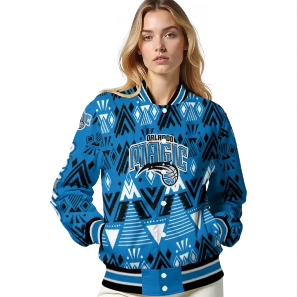 personalized orlando magic pyramid shapes blue varsity jacket latest model.webp