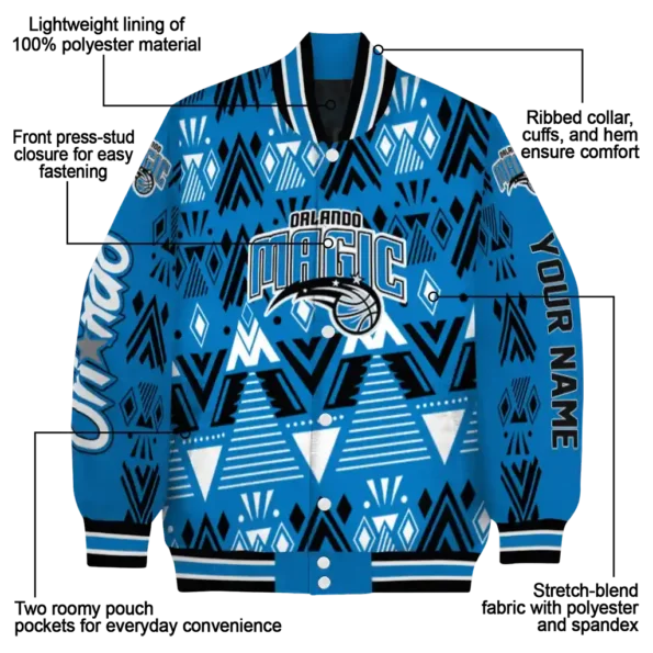 personalized orlando magic pyramid shapes blue varsity jacket new arrival.webp