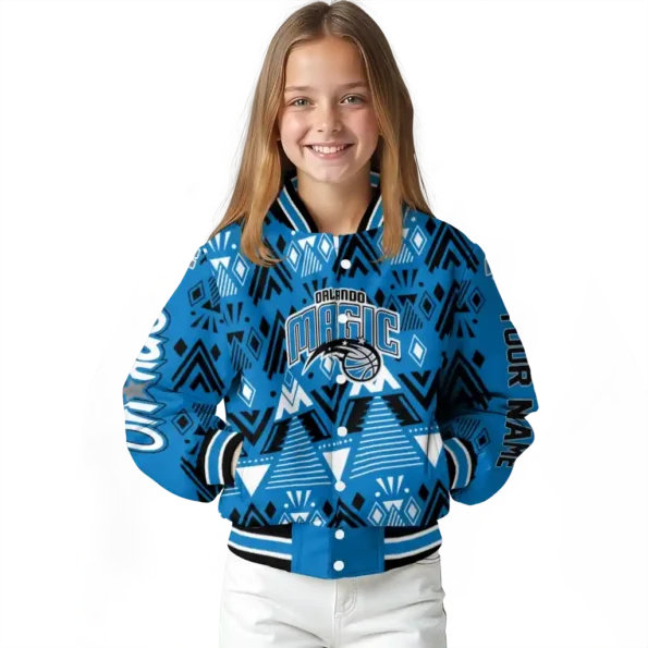 personalized orlando magic pyramid shapes blue varsity jacket top rated.webp