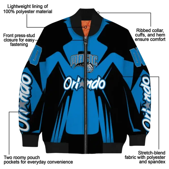 personalized orlando magic spider mark blue bomber jacket new arrival