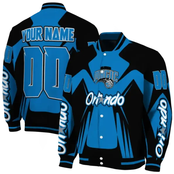 personalized orlando magic spider mark blue varsity jacket fashion forward.webp