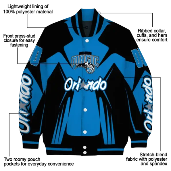 personalized orlando magic spider mark blue varsity jacket new arrival.webp