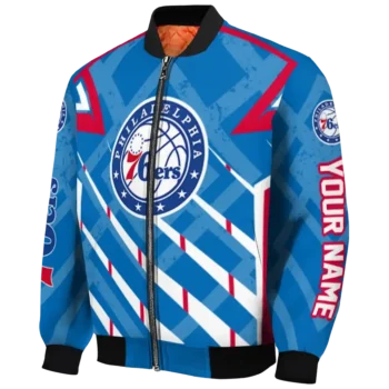 personalized philadelphia 76ers chevron angles blue bomber jacket best selling