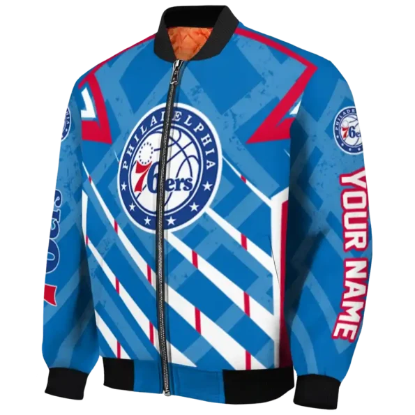 personalized philadelphia 76ers chevron angles blue bomber jacket best selling