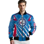 personalized philadelphia 76ers chevron angles blue bomber jacket best selling