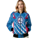 personalized philadelphia 76ers chevron angles blue bomber jacket best selling