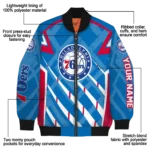 personalized philadelphia 76ers chevron angles blue bomber jacket best selling