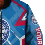 personalized philadelphia 76ers chevron angles blue bomber jacket best selling