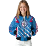 personalized philadelphia 76ers chevron angles blue bomber jacket best selling