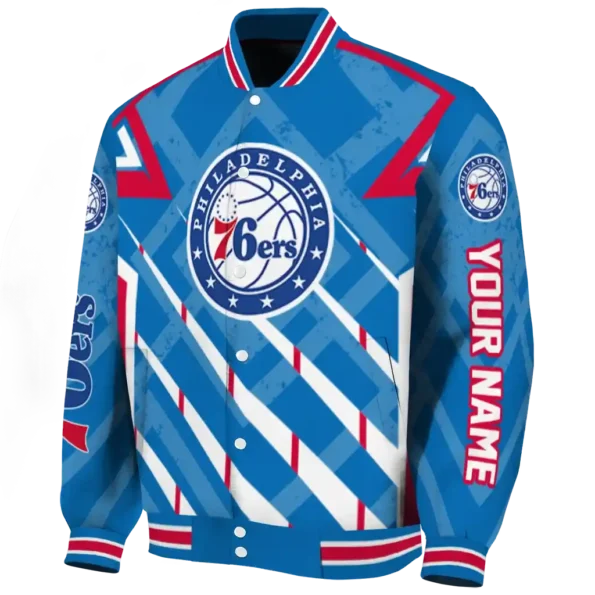 personalized philadelphia 76ers chevron angles blue varsity jacket best selling.webp