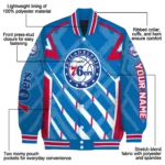 personalized philadelphia 76ers chevron angles blue varsity jacket best selling.webp