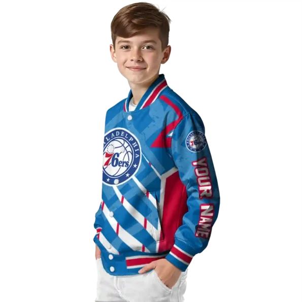 personalized philadelphia 76ers chevron angles blue varsity jacket trendy.webp