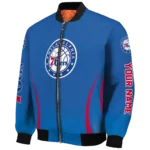 personalized philadelphia 76ers chevron arrow blue bomber jacket best selling